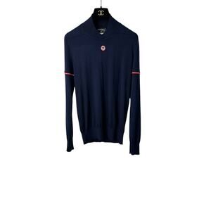 Chanel Navy CashmereCC Logo Jumper Sz.40